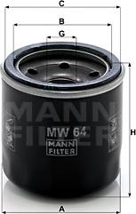 Mann-Filter MW 64 - Eļļas filtrs autodraugiem.lv