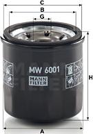Mann-Filter MW 6001 - Eļļas filtrs autodraugiem.lv