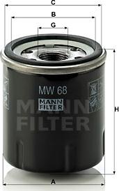 Mann-Filter MW 68 - Eļļas filtrs autodraugiem.lv