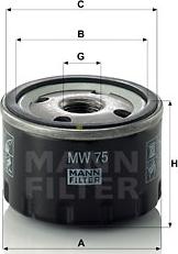 Mann-Filter MW 75 - Eļļas filtrs autodraugiem.lv