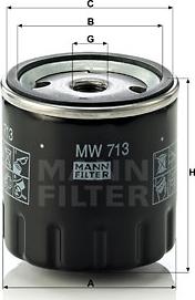 Mann-Filter MW 713 - Eļļas filtrs autodraugiem.lv