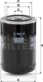 Mann-Filter W 940/91 - Eļļas filtrs autodraugiem.lv