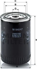 Mann-Filter W 940/47 - Eļļas filtrs autodraugiem.lv