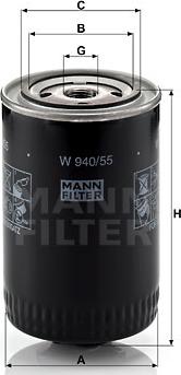 Mann-Filter W 940/55 - Eļļas filtrs autodraugiem.lv
