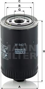 Mann-Filter W 940/5 - Eļļas filtrs autodraugiem.lv