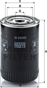 Mann-Filter W 940/69 - Eļļas filtrs autodraugiem.lv