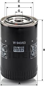 Mann-Filter W 940/63 - Eļļas filtrs autodraugiem.lv