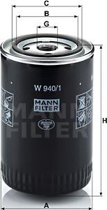 Mann-Filter W 940/1 - Eļļas filtrs autodraugiem.lv