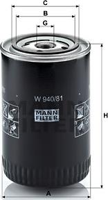 Mann-Filter W 940/81 - Eļļas filtrs autodraugiem.lv