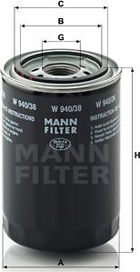 Mann-Filter W 940/38 - Eļļas filtrs autodraugiem.lv