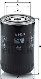 Mann-Filter W 940/3 - Eļļas filtrs autodraugiem.lv