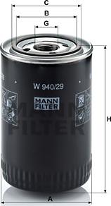 Mann-Filter W 940/29 - Eļļas filtrs autodraugiem.lv