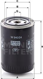 Mann-Filter W 940/24 - Eļļas filtrs autodraugiem.lv