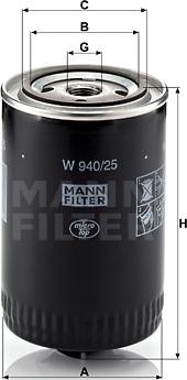 Mann-Filter W 940/25 (10) - Eļļas filtrs autodraugiem.lv