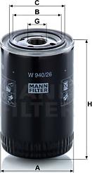 Mann-Filter W 940/26 - Eļļas filtrs autodraugiem.lv