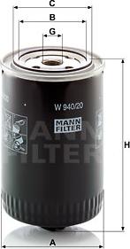 Mann-Filter W 940/20 - Eļļas filtrs autodraugiem.lv