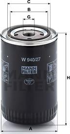 Mann-Filter W 940/27 - Eļļas filtrs autodraugiem.lv