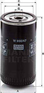 Mann-Filter W 950/47 - Eļļas filtrs autodraugiem.lv