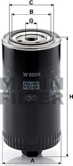 Mann-Filter W 950/4 - Eļļas filtrs autodraugiem.lv