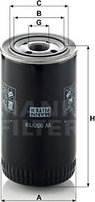Mann-Filter W 950/18 - Eļļas filtrs autodraugiem.lv