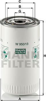 Mann-Filter W 950/13 - Eļļas filtrs autodraugiem.lv