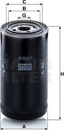 Mann-Filter W 950/17 - Eļļas filtrs autodraugiem.lv