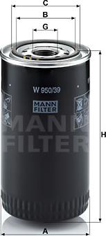 Mann-Filter W 950/39 - Eļļas filtrs autodraugiem.lv