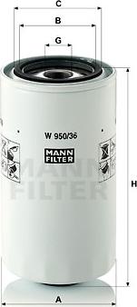 Mann-Filter W 950/36 - Eļļas filtrs autodraugiem.lv