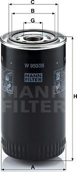 Mann-Filter W 950/26 - Eļļas filtrs autodraugiem.lv