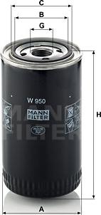 Mann-Filter W 950 - Eļļas filtrs autodraugiem.lv