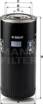 Mann-Filter W 962/47 - Eļļas filtrs autodraugiem.lv