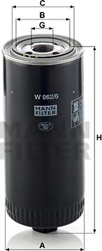 Mann-Filter W 962/6 - Eļļas filtrs autodraugiem.lv