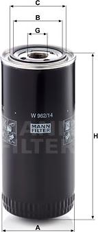 Mann-Filter W 962/14 - Eļļas filtrs autodraugiem.lv
