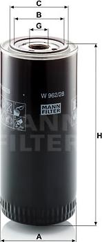 Mann-Filter W 962/28 - Eļļas filtrs autodraugiem.lv