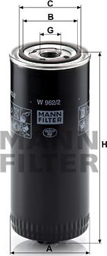 Mann-Filter W 962/2 - Eļļas filtrs autodraugiem.lv