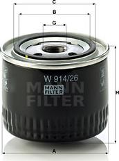 Mann-Filter W 914/26 - Eļļas filtrs autodraugiem.lv