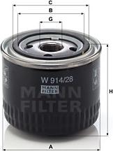 Mann-Filter W 914/28 - Eļļas filtrs autodraugiem.lv
