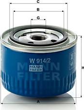 Mann-Filter W 914/2 - Eļļas filtrs autodraugiem.lv
