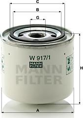 Mann-Filter W 917/1 - Eļļas filtrs autodraugiem.lv
