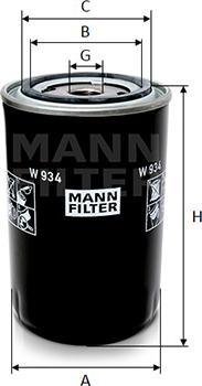 Mann-Filter W 934 - Eļļas filtrs autodraugiem.lv