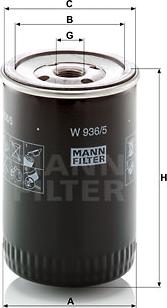 Mann-Filter W 936/5 - Eļļas filtrs autodraugiem.lv