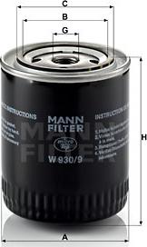 Mann-Filter W 930/9 - Eļļas filtrs autodraugiem.lv
