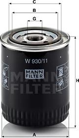 Mann-Filter W 930/11 - Eļļas filtrs autodraugiem.lv