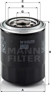 Mann-Filter W 930/26 - Eļļas filtrs autodraugiem.lv