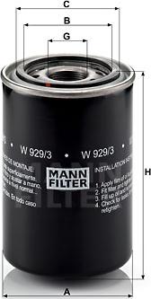 Mann-Filter W 929/3 - Eļļas filtrs autodraugiem.lv