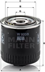 Mann-Filter W 920/8 - Eļļas filtrs autodraugiem.lv