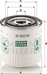 Mann-Filter W 920/38 - Eļļas filtrs autodraugiem.lv
