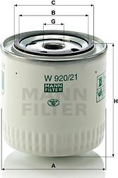 MANNFILTER W 920/21 - Eļļas filtrs autodraugiem.lv
