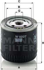 Mann-Filter W 920/7 - Eļļas filtrs autodraugiem.lv