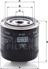 Mann-Filter W 920 - Eļļas filtrs autodraugiem.lv